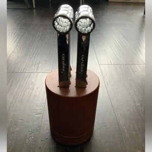 Snap On Tools 6 Piece Stainless Steel Wrench Steak Knife Set w/ Wooden Block